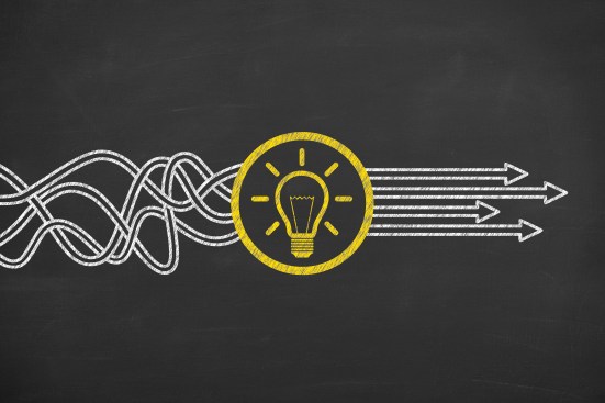 Innovative idea solution concept on blackboard